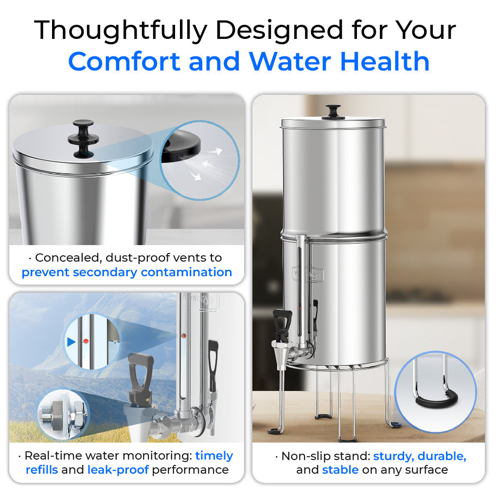Waterdrop 2.25-gallon King Tank Gravity Water Filter System, With Stand