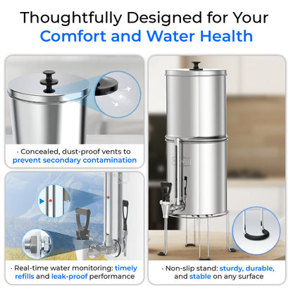 Waterdrop 2.25-gallon King Tank Gravity Water Filter System, With Stand