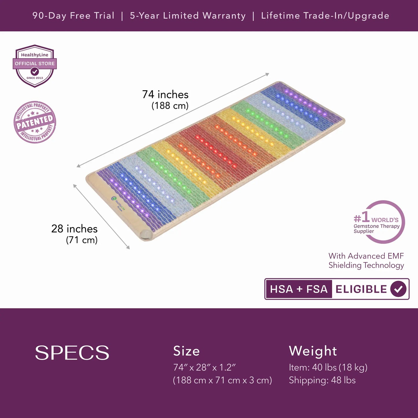 Rainbow Chakra Series | PEMF Far Infrared Heating Mats