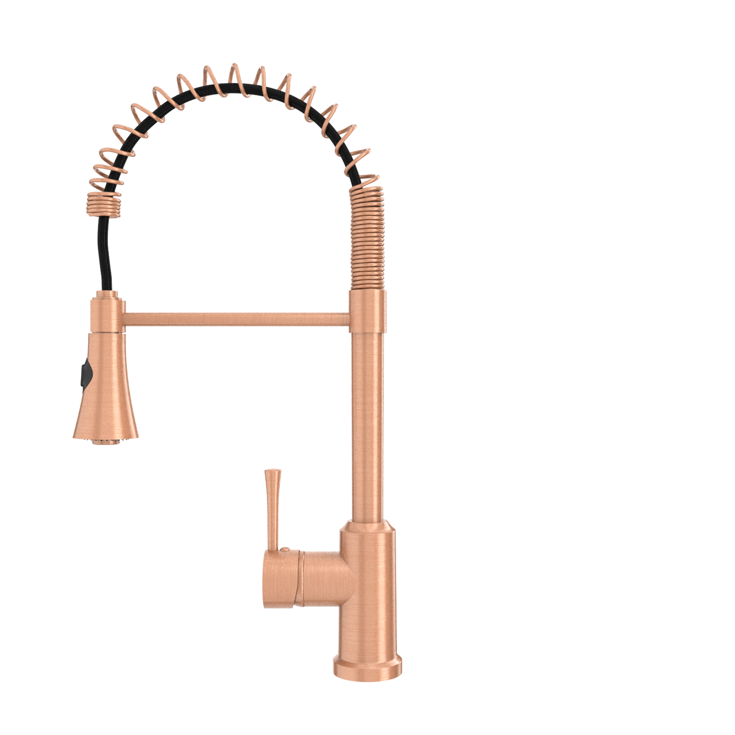 Copper Kitchen Faucet with Soap Dispenser, Single Handle Solid Brass High Arc Pull Down Sprayer Head Kitchen Sink Faucets with Deck Plate