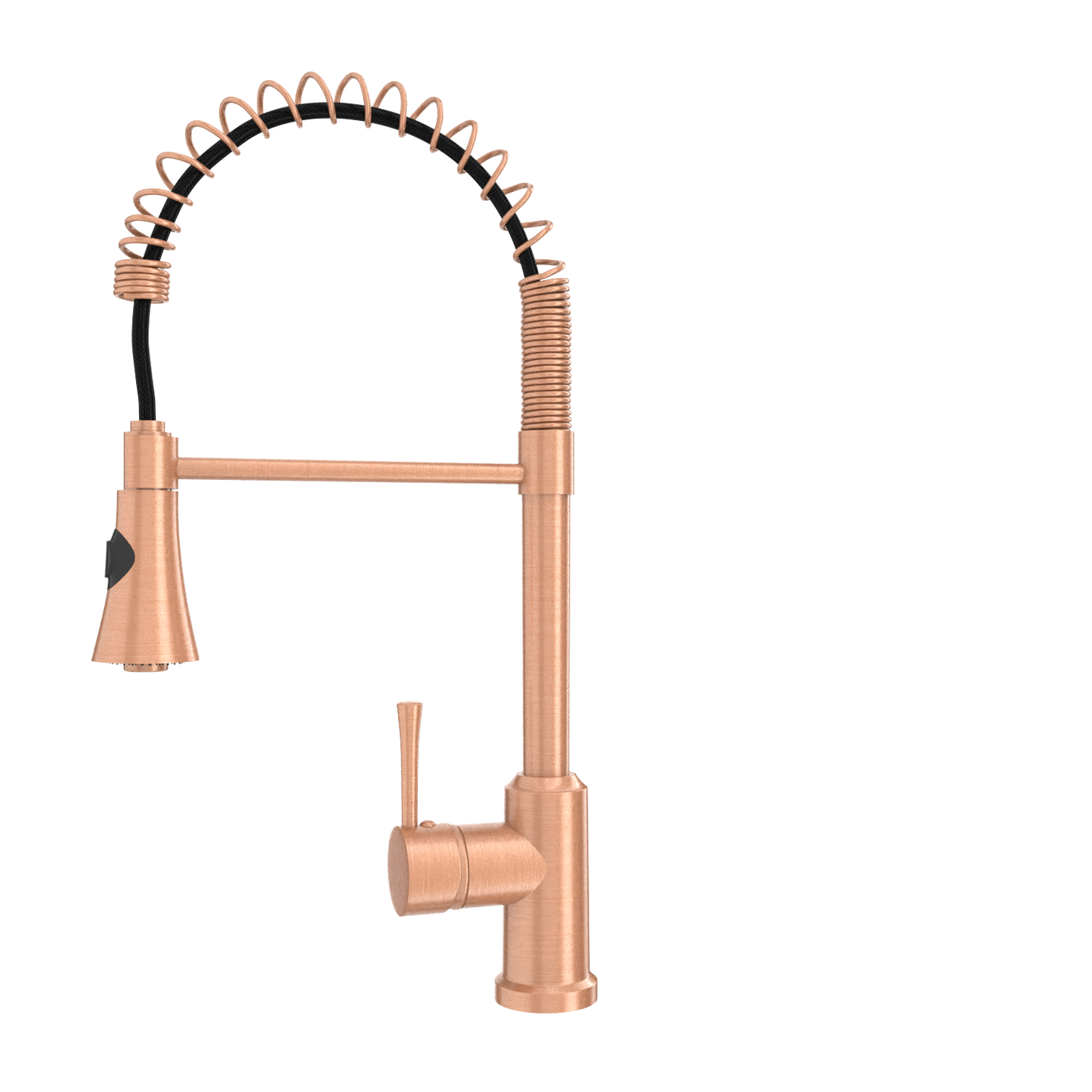 Copper Kitchen Faucet with Soap Dispenser, Single Handle Solid Brass High Arc Pull Down Sprayer Head Kitchen Sink Faucets with Deck Plate