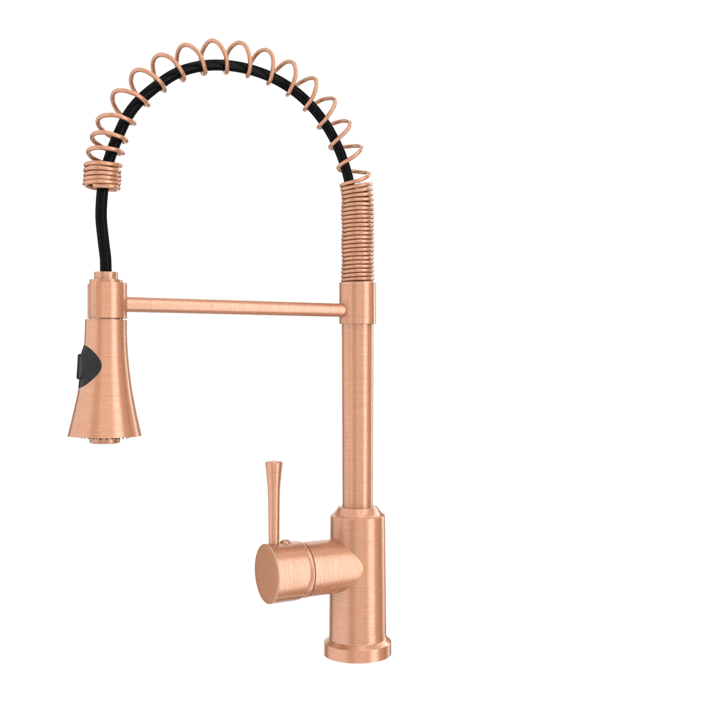 Copper Kitchen Faucet with Soap Dispenser, Single Handle Solid Brass High Arc Pull Down Sprayer Head Kitchen Sink Faucets with Deck Plate