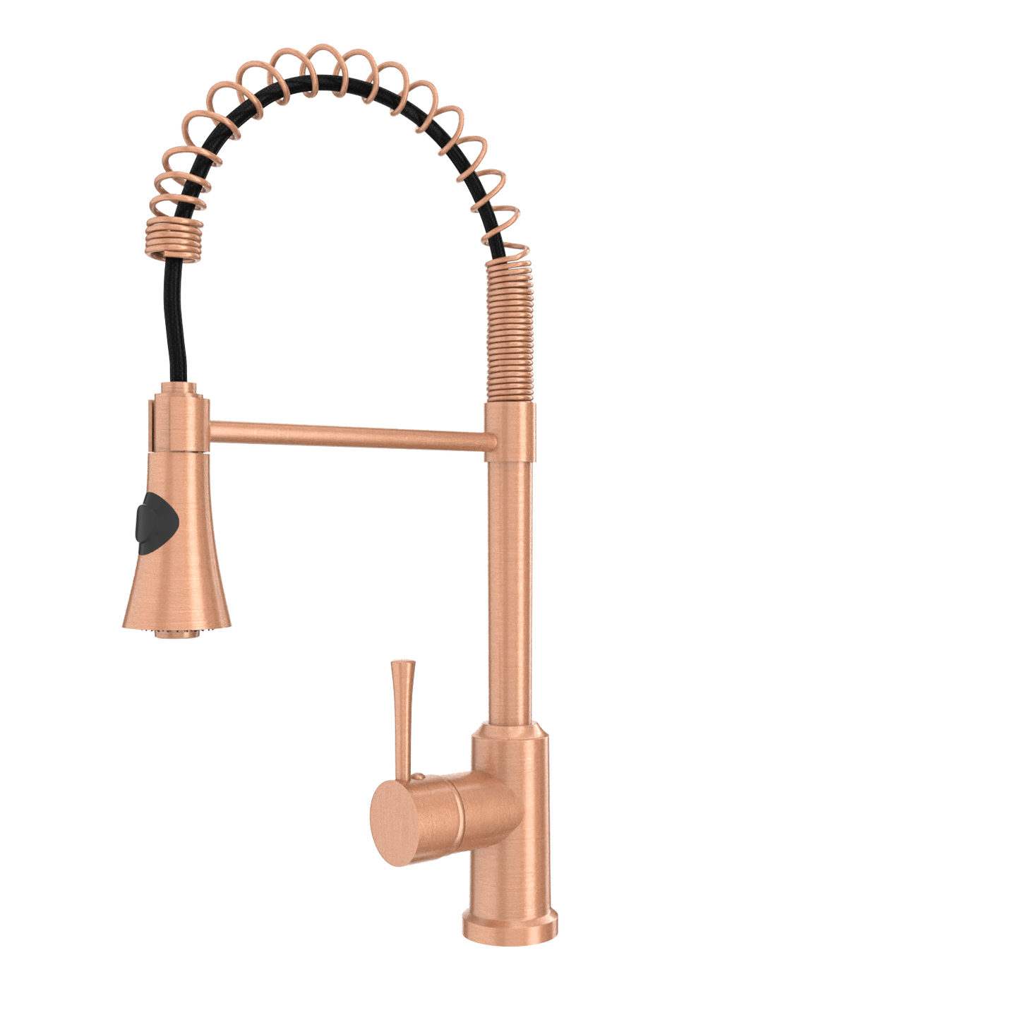 Copper Kitchen Faucet with Soap Dispenser, Single Handle Solid Brass High Arc Pull Down Sprayer Head Kitchen Sink Faucets with Deck Plate