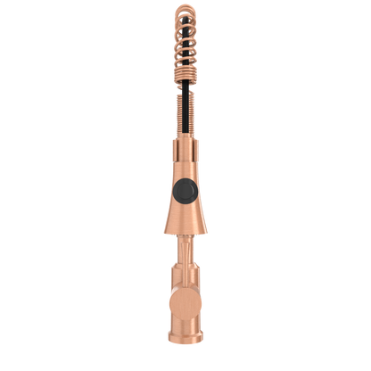 Copper Kitchen Faucet with Soap Dispenser, Single Handle Solid Brass High Arc Pull Down Sprayer Head Kitchen Sink Faucets with Deck Plate