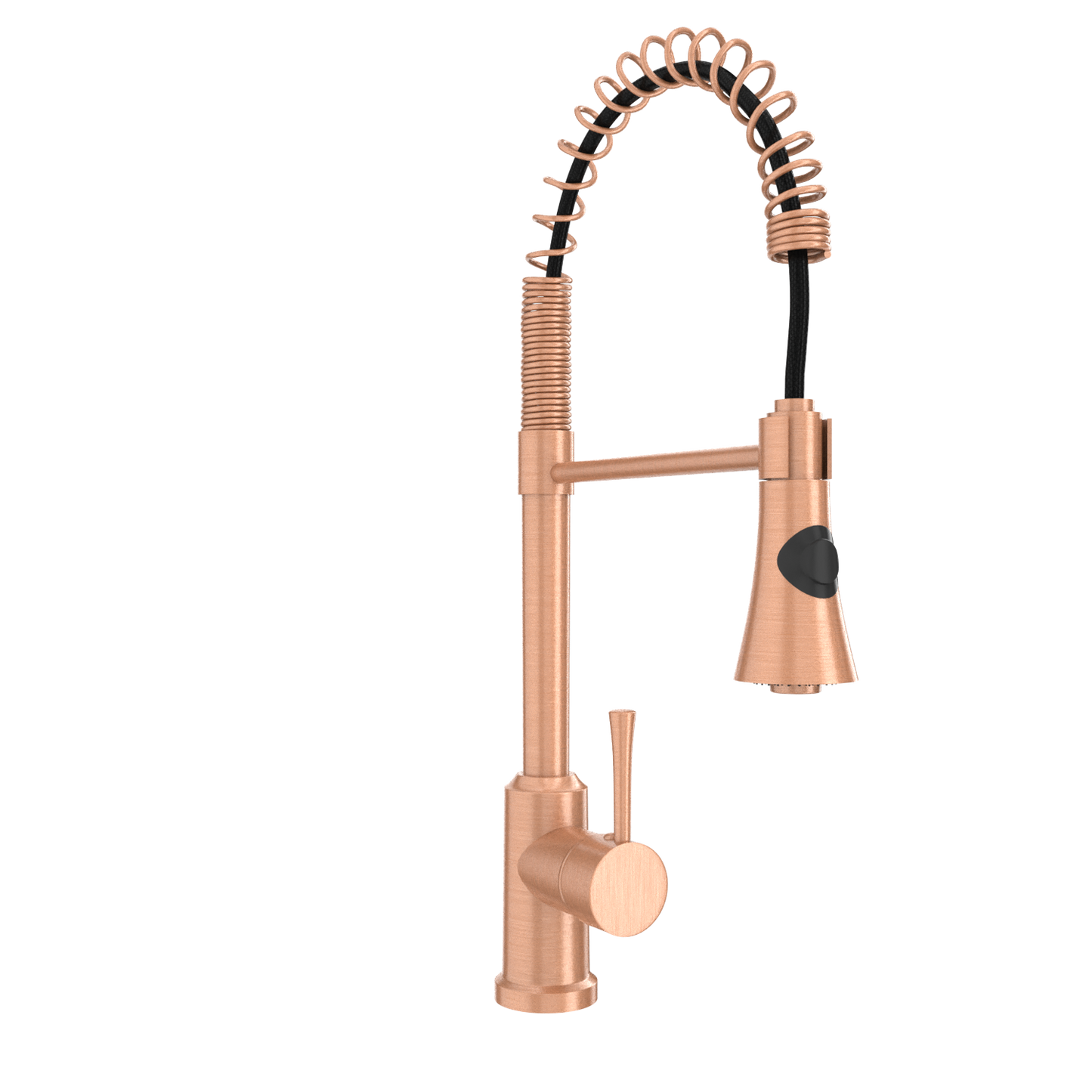 Copper Kitchen Faucet with Soap Dispenser, Single Handle Solid Brass High Arc Pull Down Sprayer Head Kitchen Sink Faucets with Deck Plate