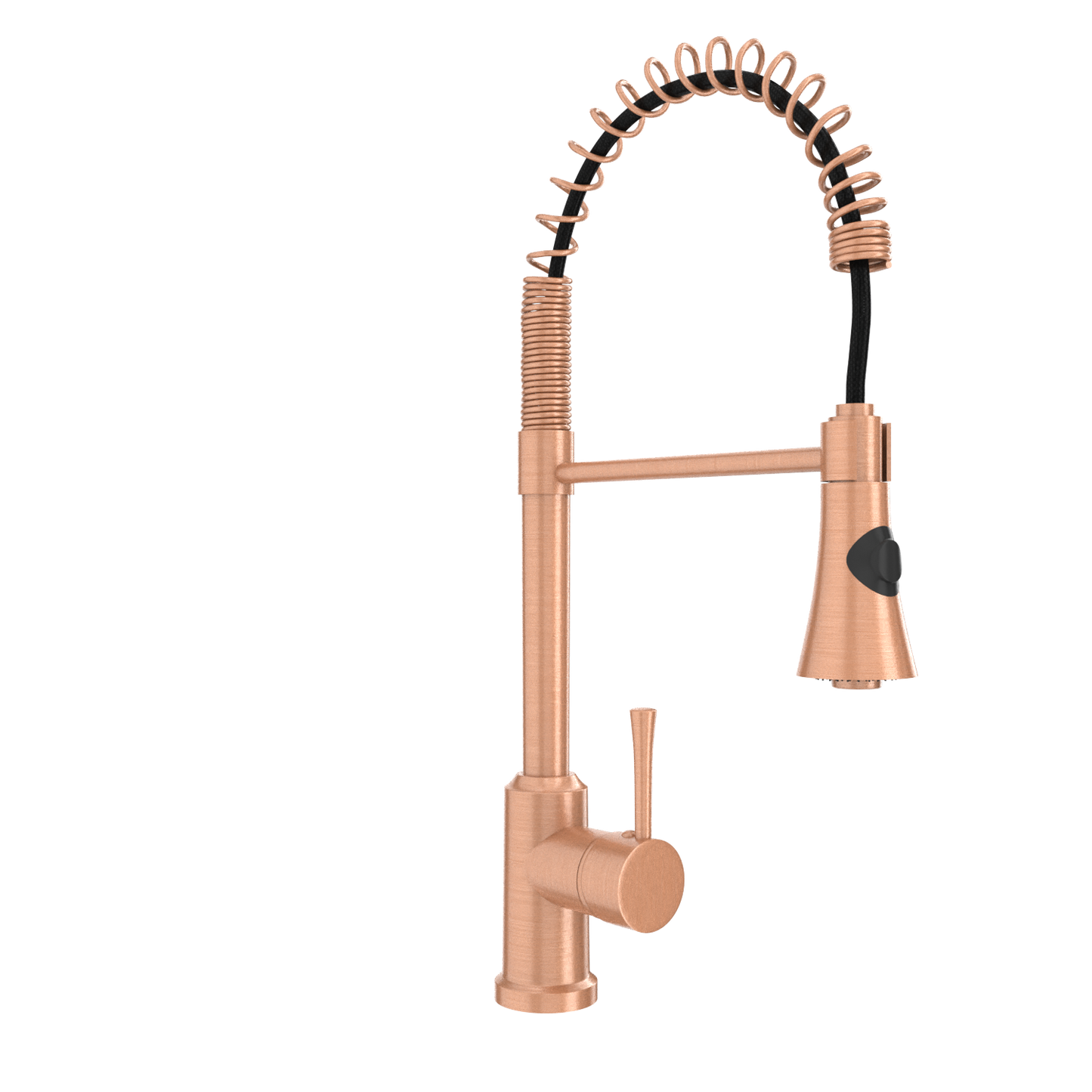 Copper Kitchen Faucet with Soap Dispenser, Single Handle Solid Brass High Arc Pull Down Sprayer Head Kitchen Sink Faucets with Deck Plate