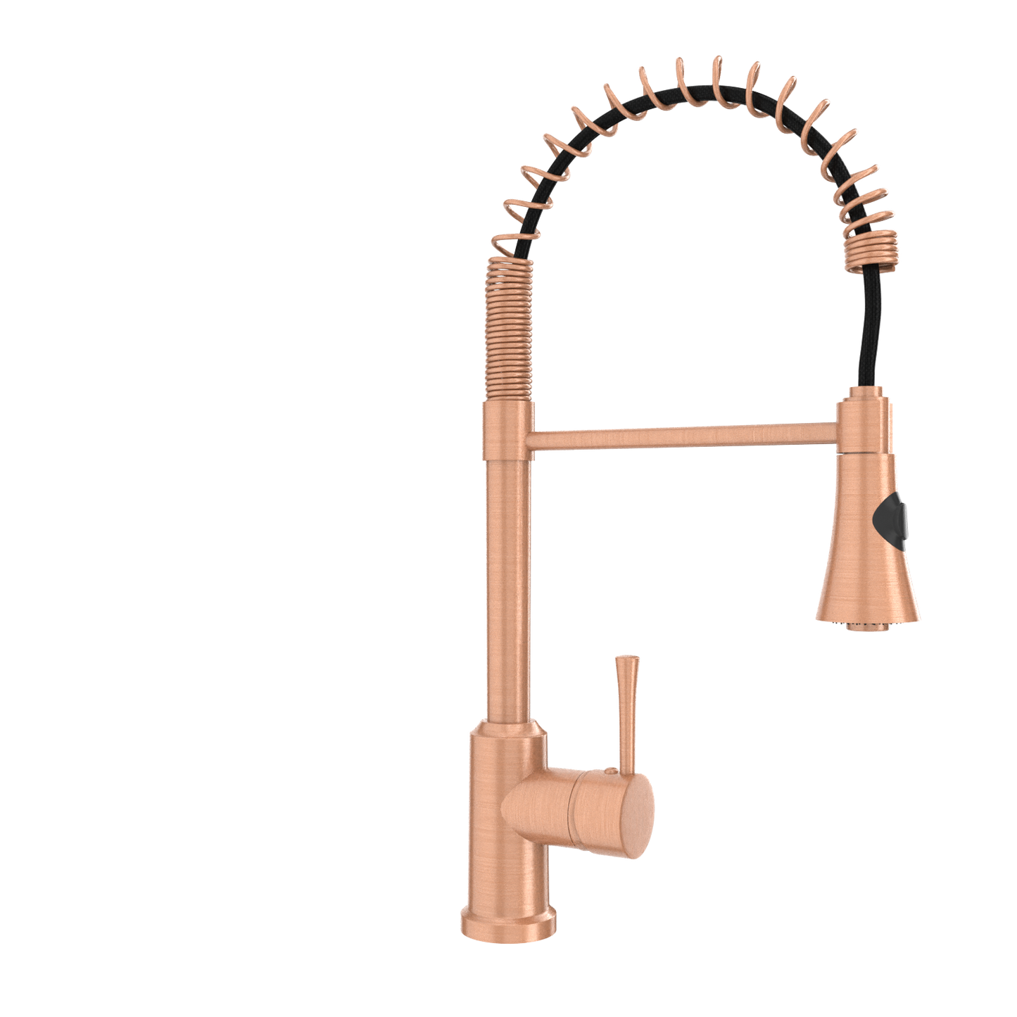 Copper Kitchen Faucet with Soap Dispenser, Single Handle Solid Brass High Arc Pull Down Sprayer Head Kitchen Sink Faucets with Deck Plate