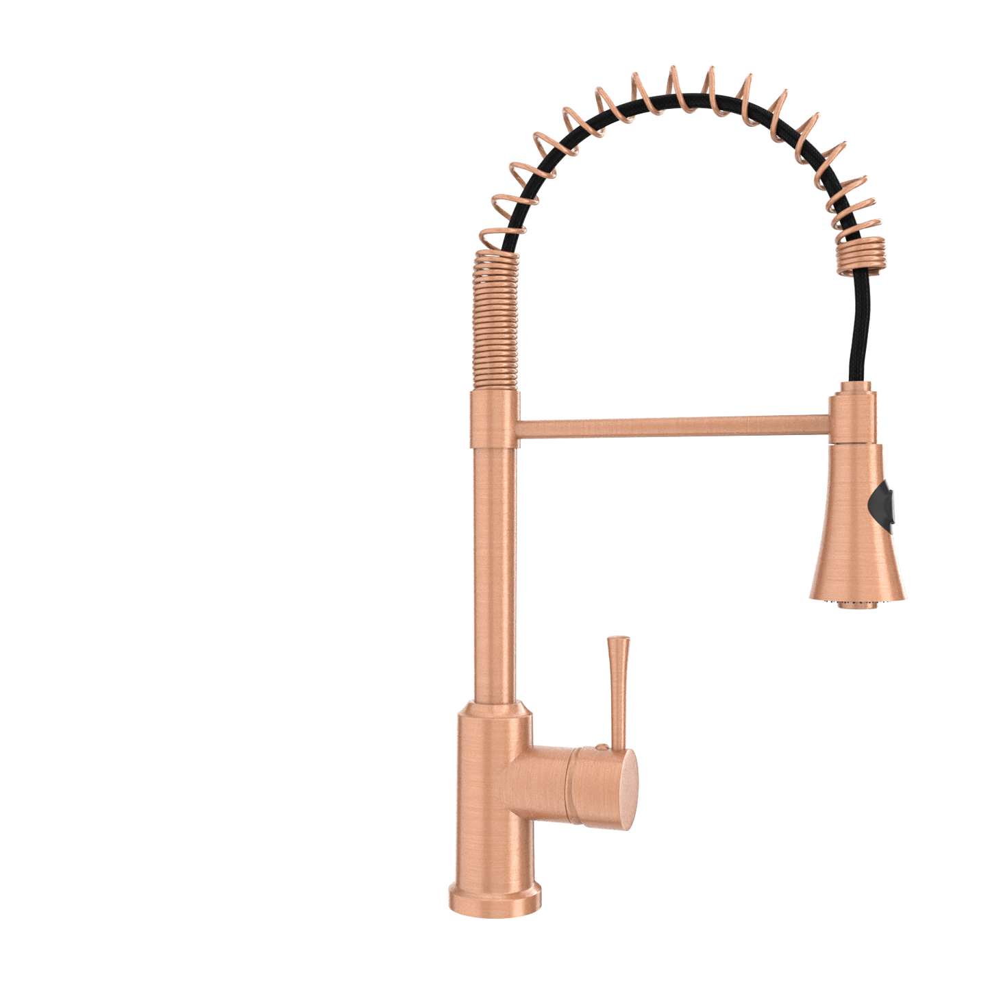 Copper Kitchen Faucet with Soap Dispenser, Single Handle Solid Brass High Arc Pull Down Sprayer Head Kitchen Sink Faucets with Deck Plate