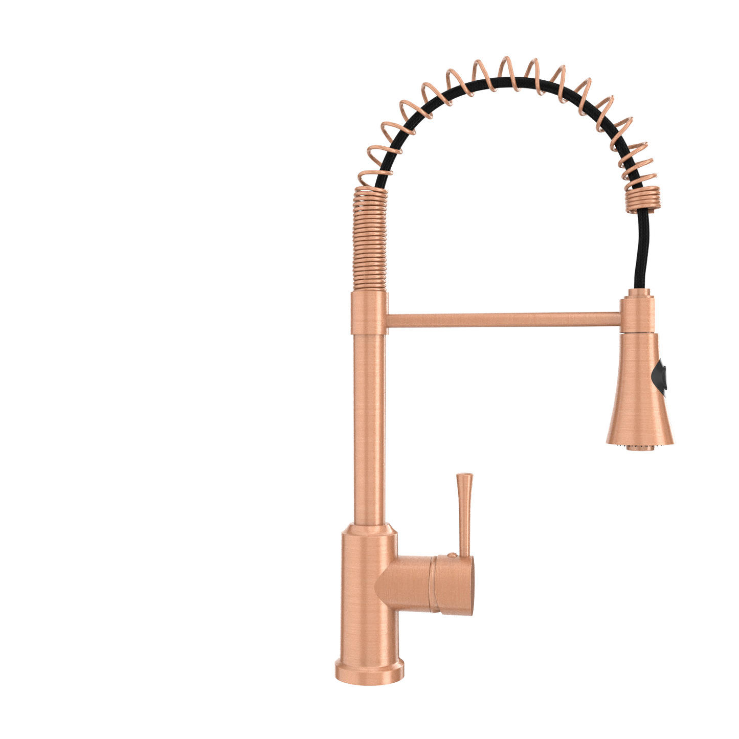 Copper Kitchen Faucet with Soap Dispenser, Single Handle Solid Brass High Arc Pull Down Sprayer Head Kitchen Sink Faucets with Deck Plate