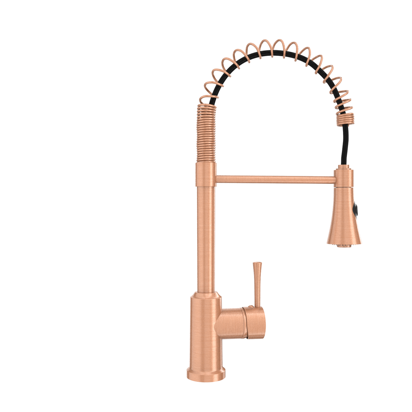Copper Kitchen Faucet with Soap Dispenser, Single Handle Solid Brass High Arc Pull Down Sprayer Head Kitchen Sink Faucets with Deck Plate