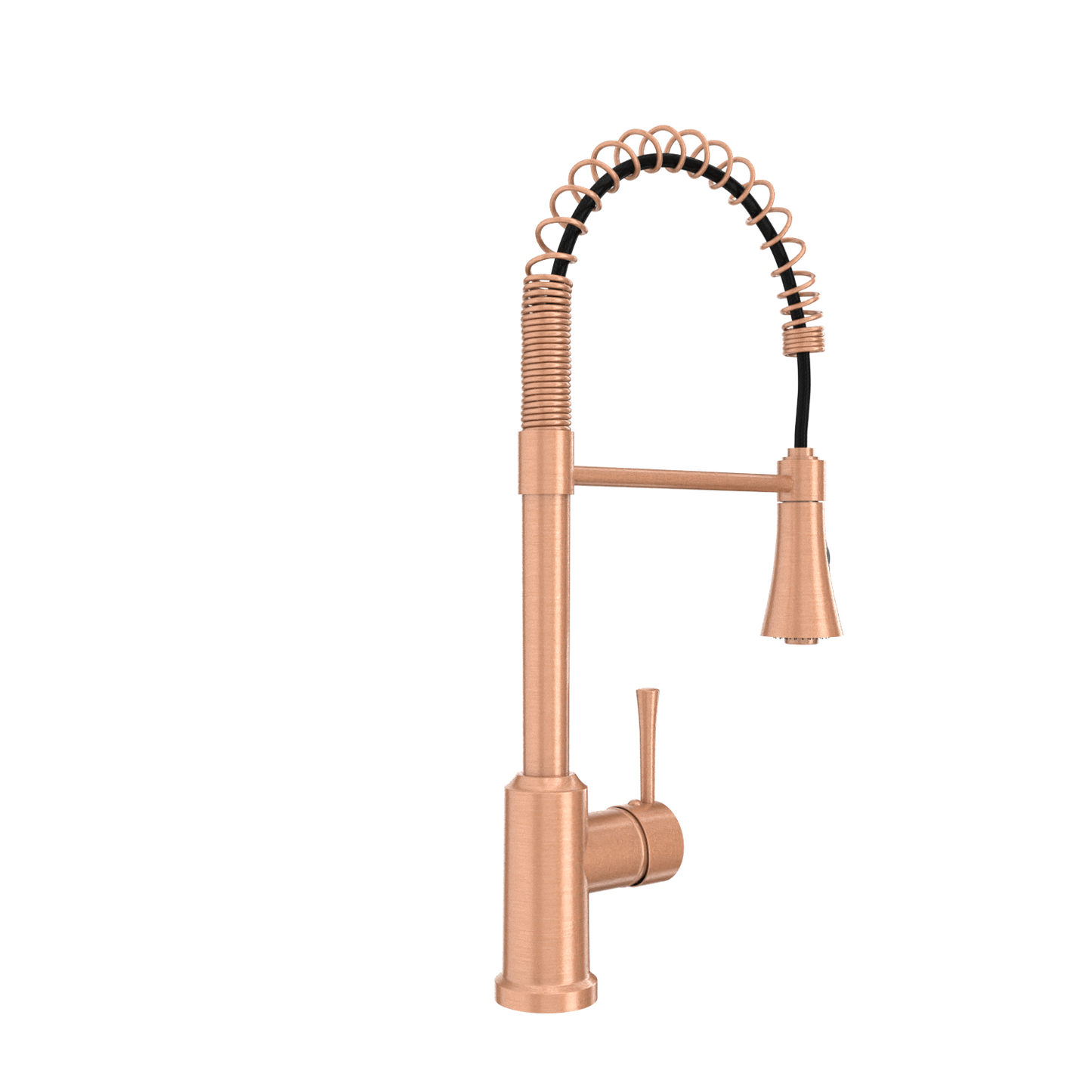 Copper Kitchen Faucet with Soap Dispenser, Single Handle Solid Brass High Arc Pull Down Sprayer Head Kitchen Sink Faucets with Deck Plate