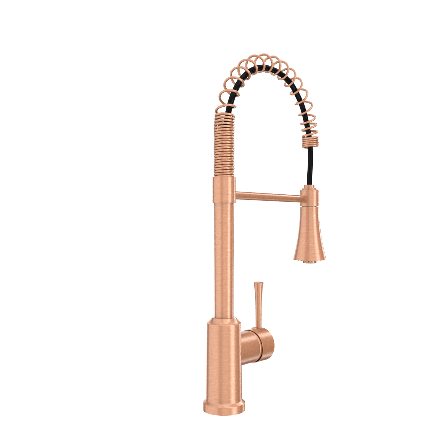 Copper Kitchen Faucet with Soap Dispenser, Single Handle Solid Brass High Arc Pull Down Sprayer Head Kitchen Sink Faucets with Deck Plate