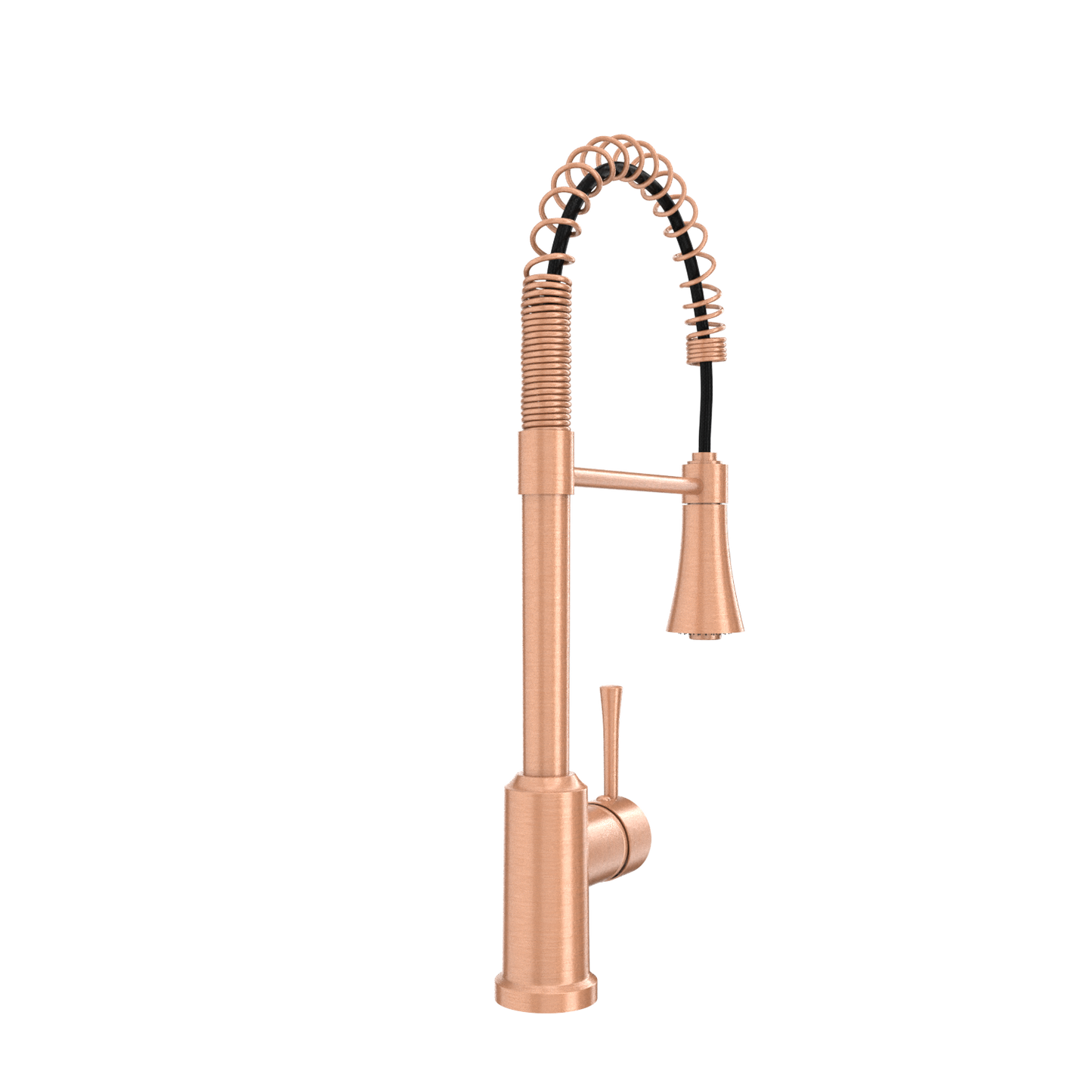 Copper Kitchen Faucet with Soap Dispenser, Single Handle Solid Brass High Arc Pull Down Sprayer Head Kitchen Sink Faucets with Deck Plate