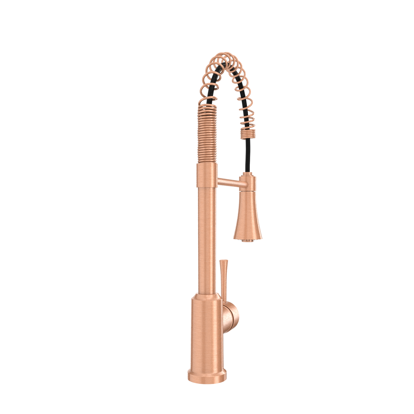 Copper Kitchen Faucet with Soap Dispenser, Single Handle Solid Brass High Arc Pull Down Sprayer Head Kitchen Sink Faucets with Deck Plate