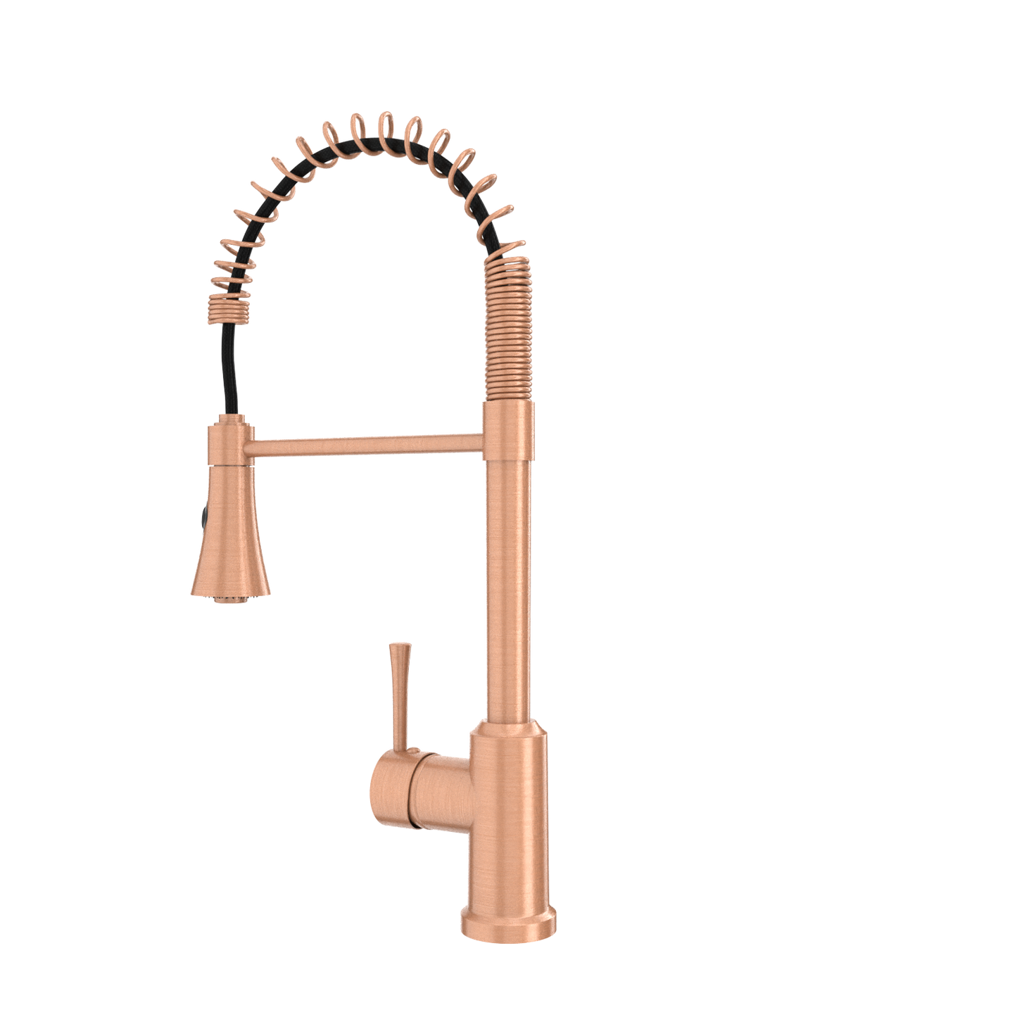 Copper Kitchen Faucet with Soap Dispenser, Single Handle Solid Brass High Arc Pull Down Sprayer Head Kitchen Sink Faucets with Deck Plate