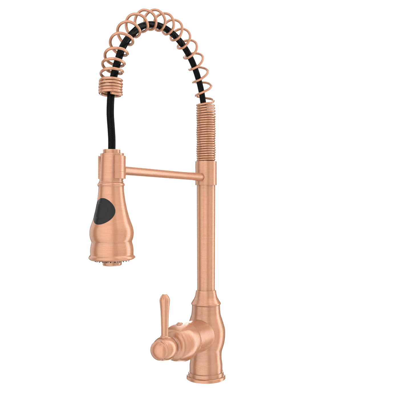 Copper Kitchen Faucet with Soap Dispenser, Single Handle Solid Brass High Arc Pull Down Sprayer Head Kitchen Sink Faucets with Deck Plate