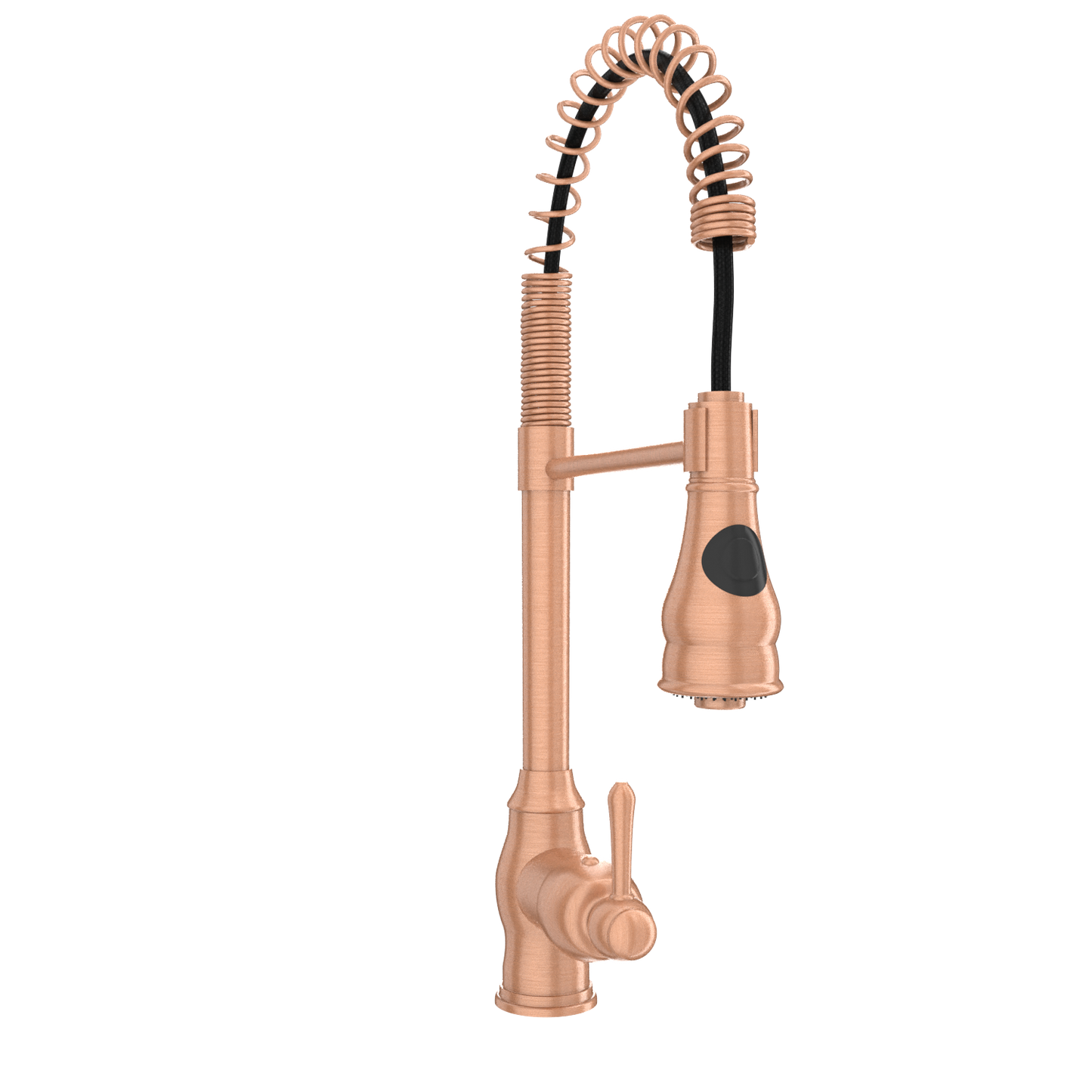 Copper Pre-Rinse Spring Kitchen Faucet, Single Level Solid Brass Kitchen Sink Faucets with Pull Down Sprayer - AK96518C