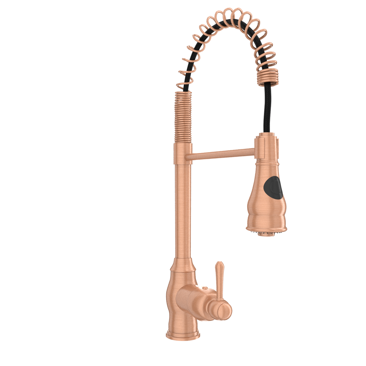 Copper Pre-Rinse Spring Kitchen Faucet, Single Level Solid Brass Kitchen Sink Faucets with Pull Down Sprayer - AK96518C