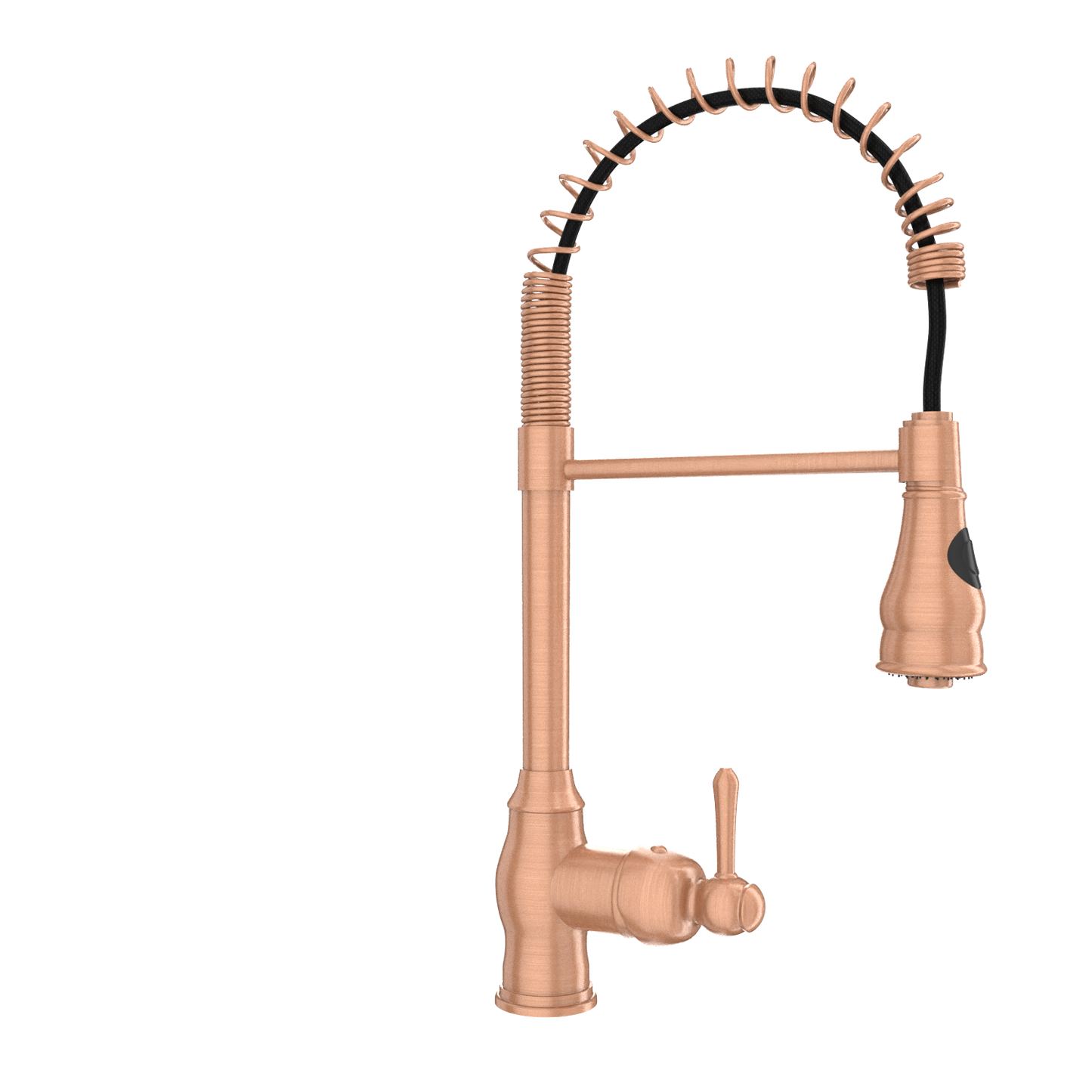 Copper Pre-Rinse Spring Kitchen Faucet, Single Level Solid Brass Kitchen Sink Faucets with Pull Down Sprayer - AK96518C