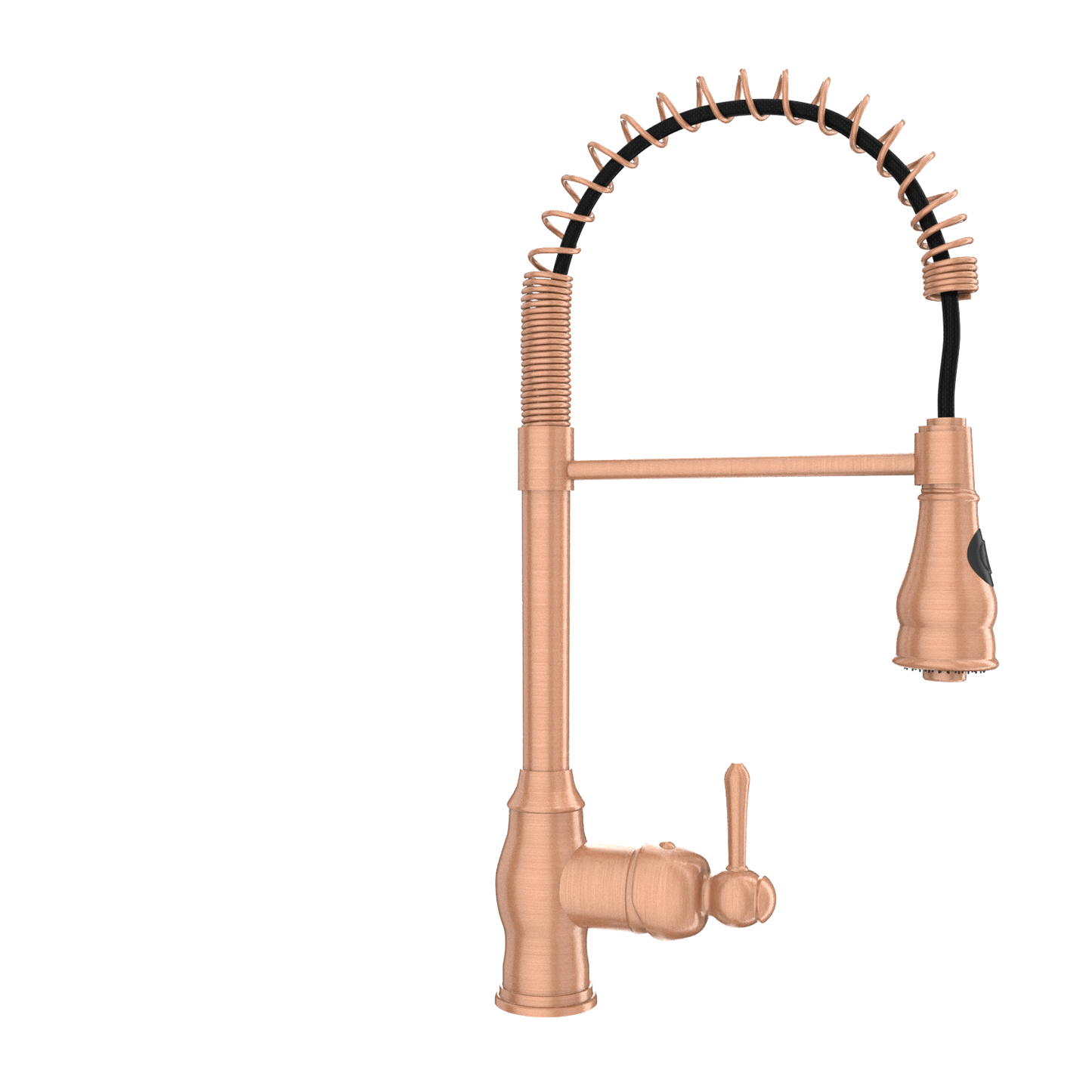 Copper Pre-Rinse Spring Kitchen Faucet, Single Level Solid Brass Kitchen Sink Faucets with Pull Down Sprayer - AK96518C