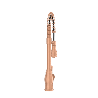 Copper Pre-Rinse Spring Kitchen Faucet, Single Level Solid Brass Kitchen Sink Faucets with Pull Down Sprayer - AK96518C