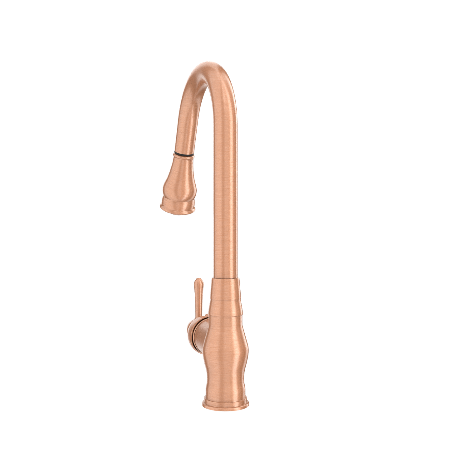Copper Kitchen Faucet with Soap Dispenser, Single Handle Solid Brass High Arc Pull Down Sprayer Head Kitchen Sink Faucets with Deck Plate