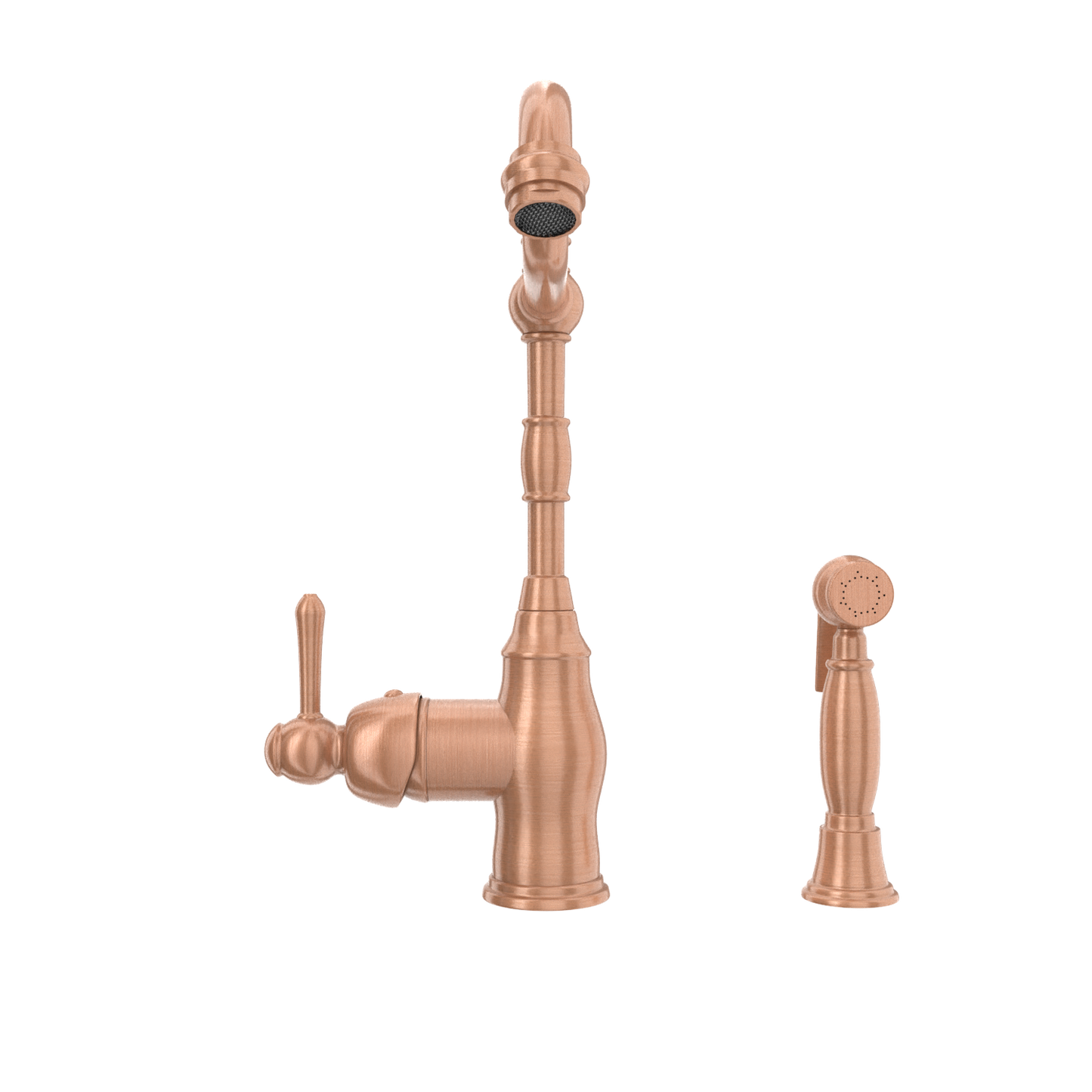 One-Handle Copper Widespread Kitchen Faucet with Side Sprayer - AK96918C