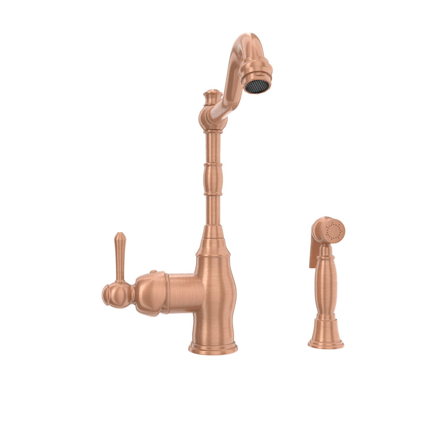 One-Handle Copper Widespread Kitchen Faucet with Side Sprayer - AK96918C