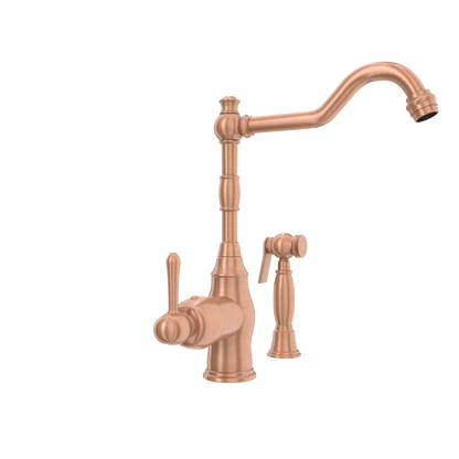 One-Handle Copper Widespread Kitchen Faucet with Side Sprayer - AK96918C