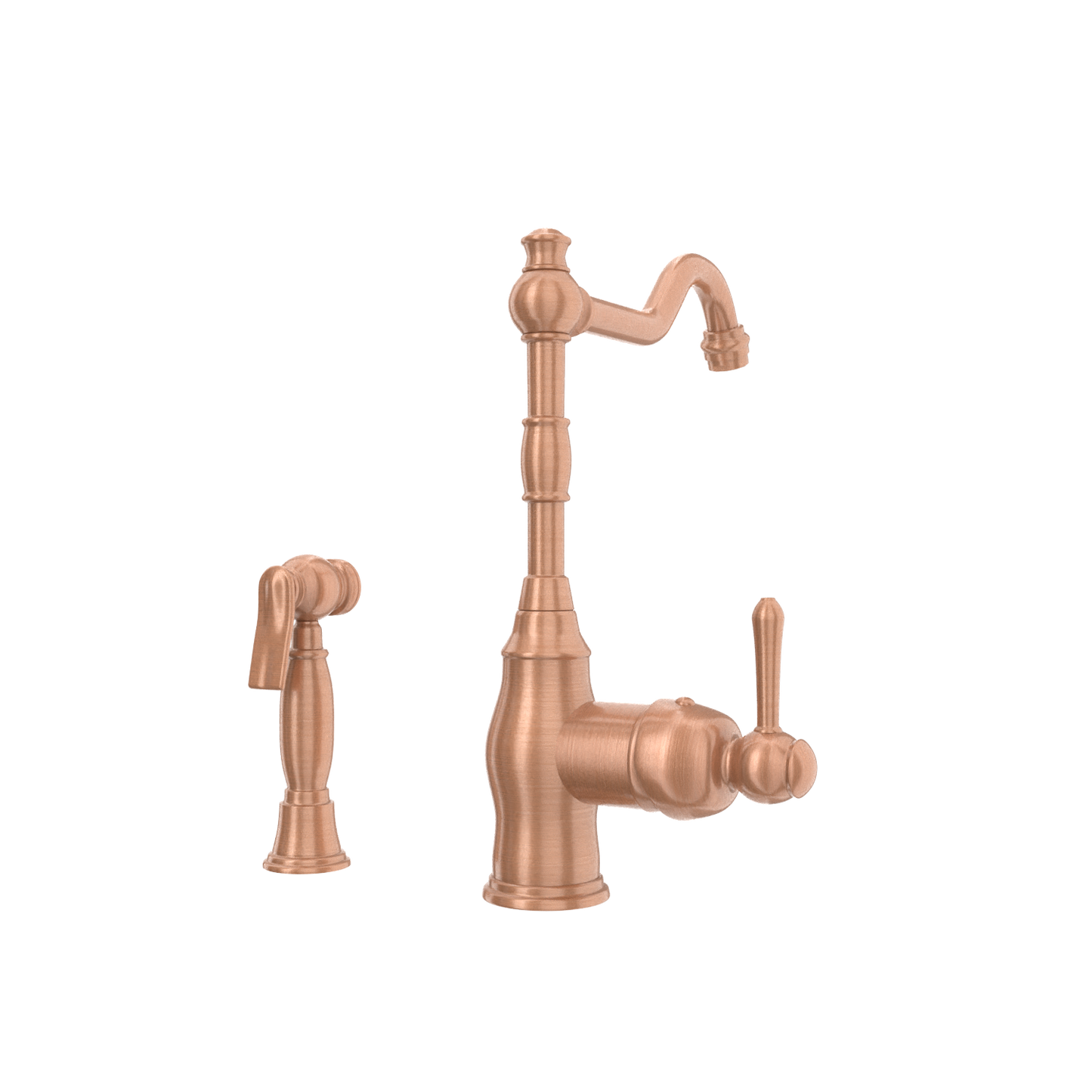 One-Handle Copper Widespread Kitchen Faucet with Side Sprayer - AK96918C