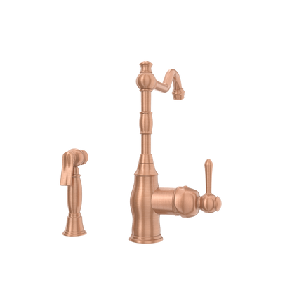 One-Handle Copper Widespread Kitchen Faucet with Side Sprayer - AK96918C