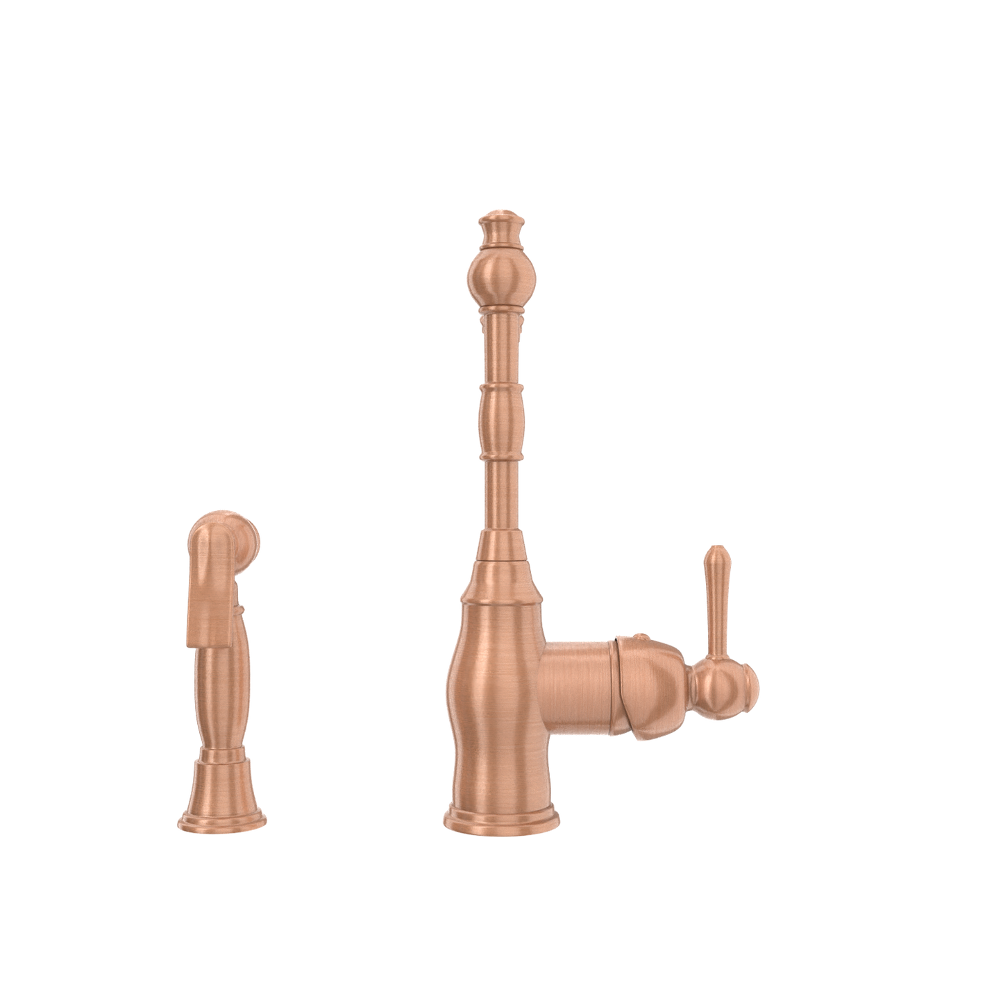 One-Handle Copper Widespread Kitchen Faucet with Side Sprayer - AK96918C