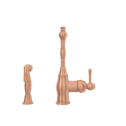 One-Handle Copper Widespread Kitchen Faucet with Side Sprayer - AK96918C