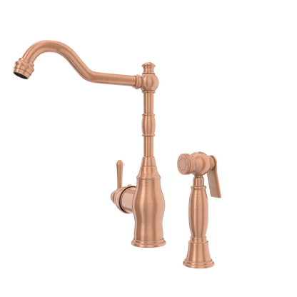 One-Handle Copper Widespread Kitchen Faucet with Side Sprayer - AK96918C