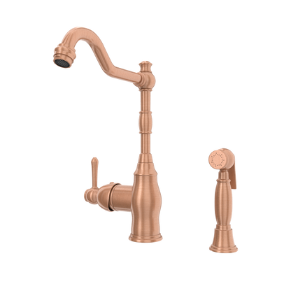 One-Handle Copper Widespread Kitchen Faucet with Side Sprayer - AK96918C
