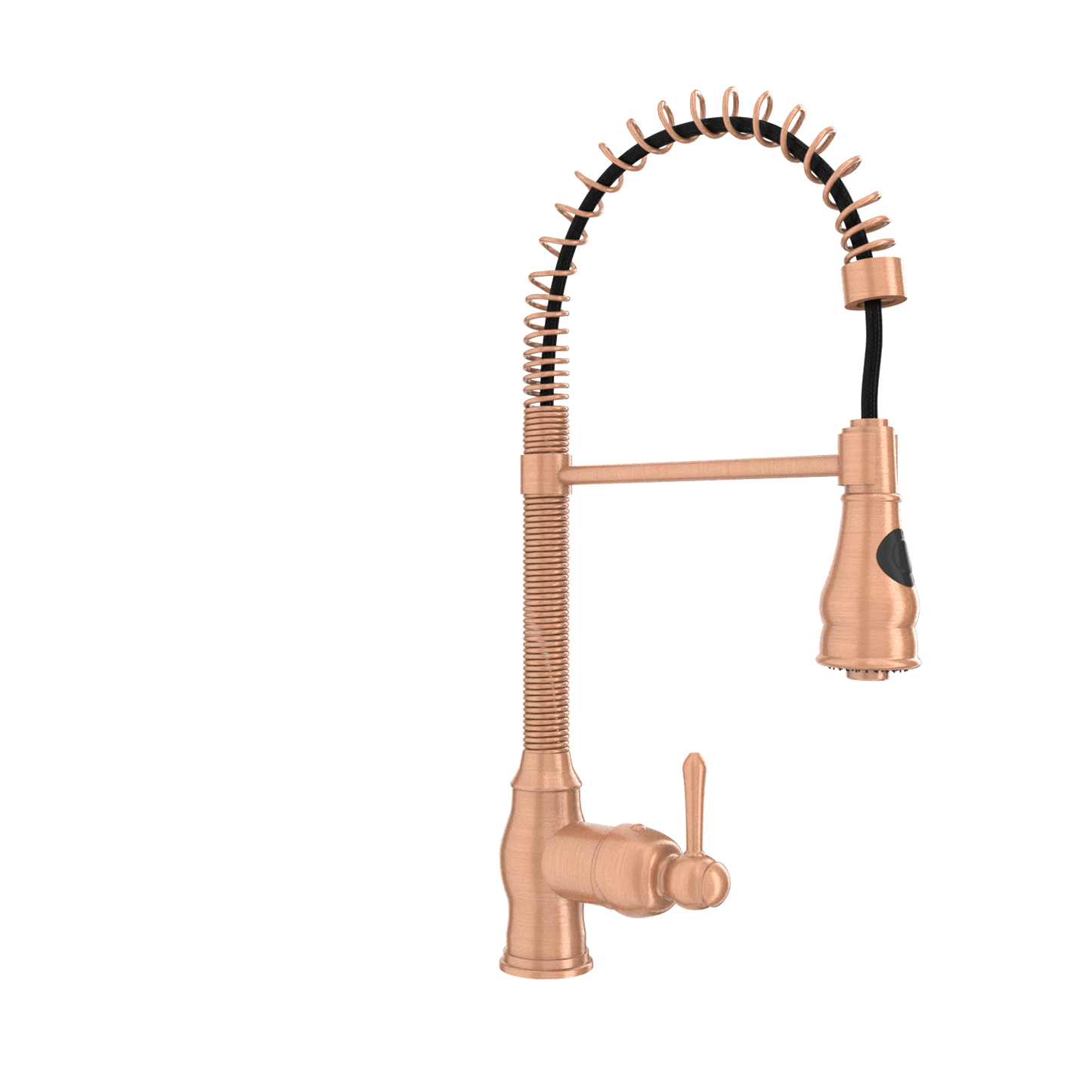Copper Kitchen Faucet with Soap Dispenser, Single Handle Solid Brass High Arc Pull Down Sprayer Head Kitchen Sink Faucets with Deck Plate