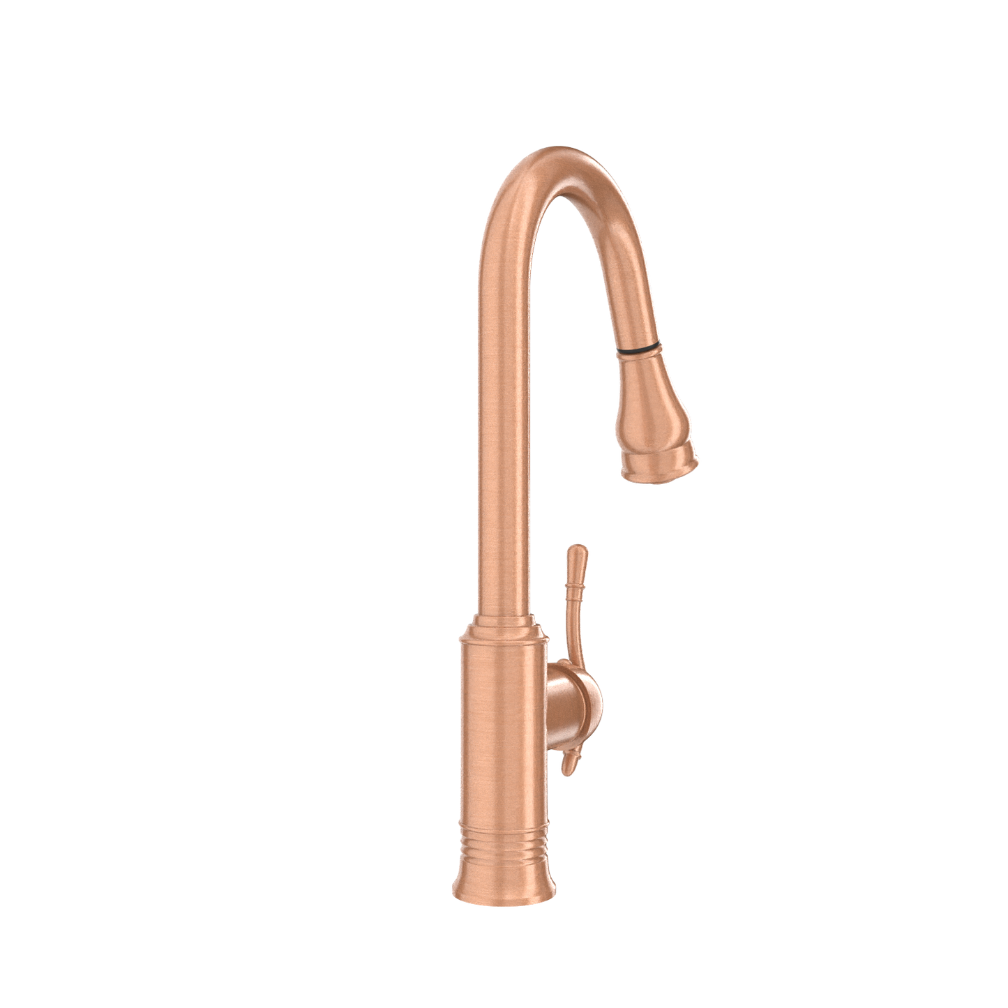 Copper Kitchen Faucet with Soap Dispenser, Single Handle Solid Brass High Arc Pull Down Sprayer Head Kitchen Sink Faucets with Deck Plate