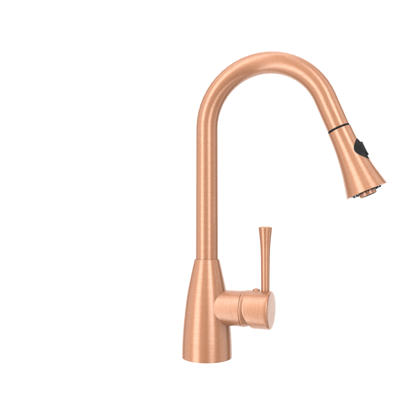 Copper Pull Out Kitchen Faucet, Single Level Solid Brass Kitchen Sink Faucets with Pull Down Sprayer - AK96455C