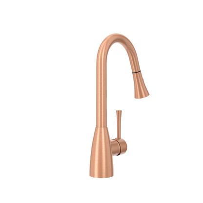 Copper Pull Out Kitchen Faucet, Single Level Solid Brass Kitchen Sink Faucets with Pull Down Sprayer - AK96455C