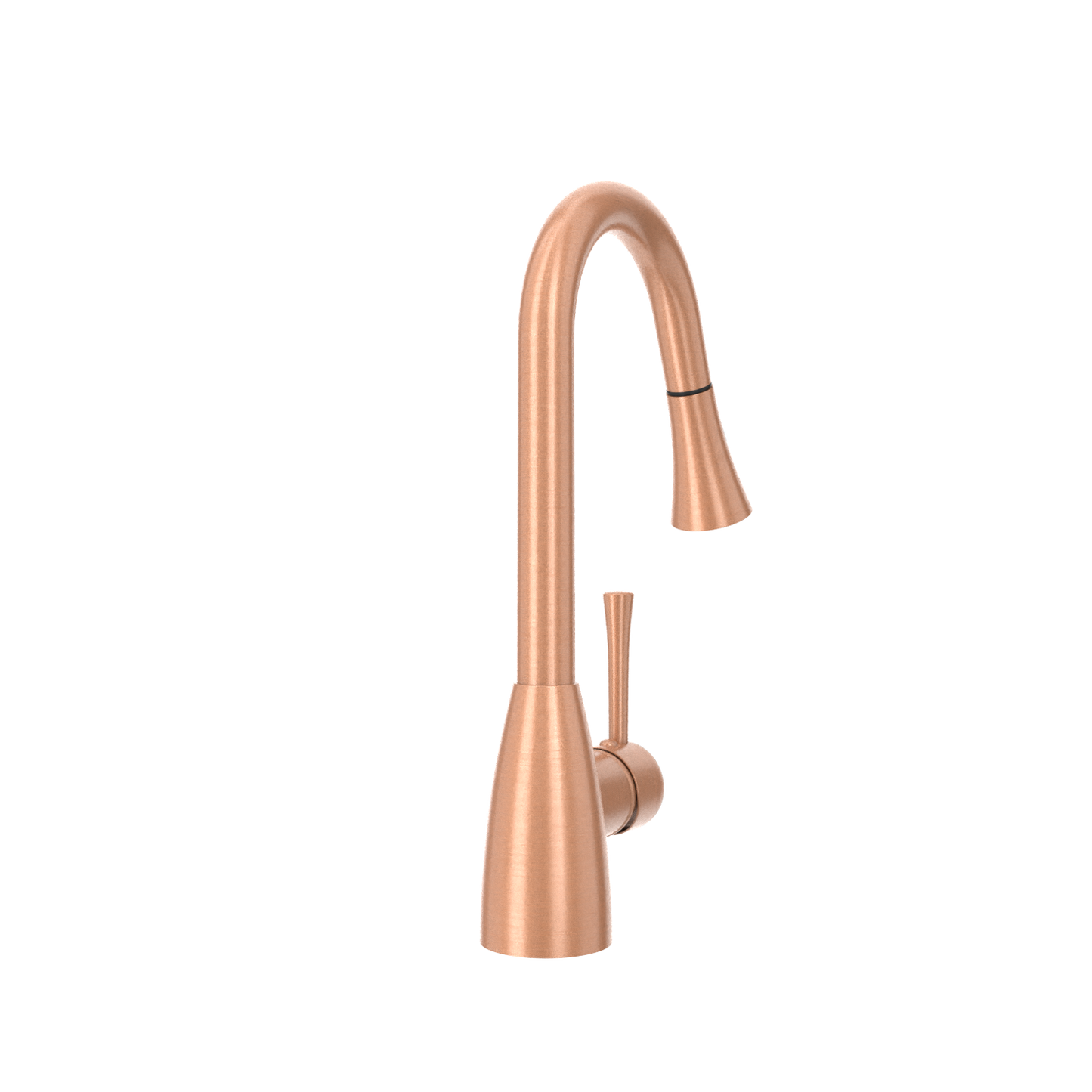 Copper Kitchen Faucet with Soap Dispenser, Single Handle Solid Brass High Arc Pull Down Sprayer Head Kitchen Sink Faucets with Deck Plate