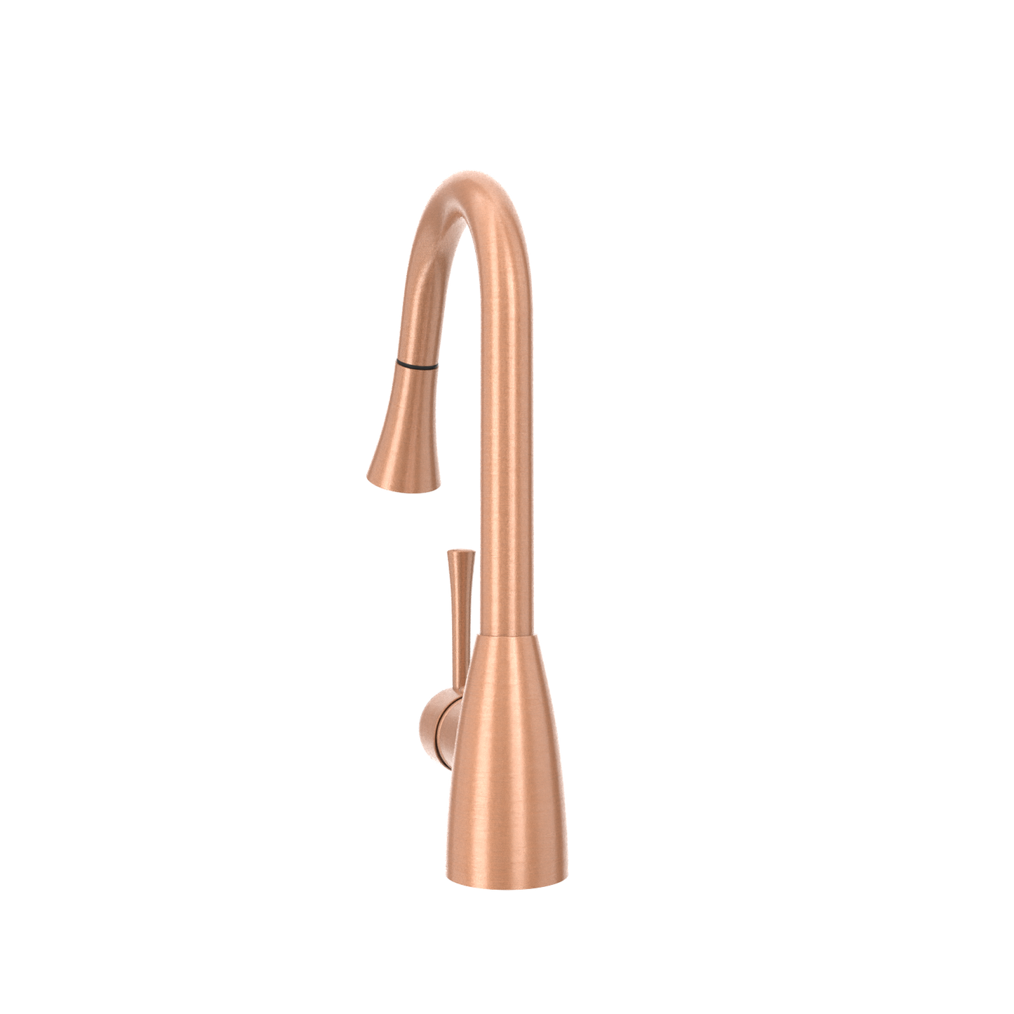 Copper Kitchen Faucet with Soap Dispenser, Single Handle Solid Brass High Arc Pull Down Sprayer Head Kitchen Sink Faucets with Deck Plate