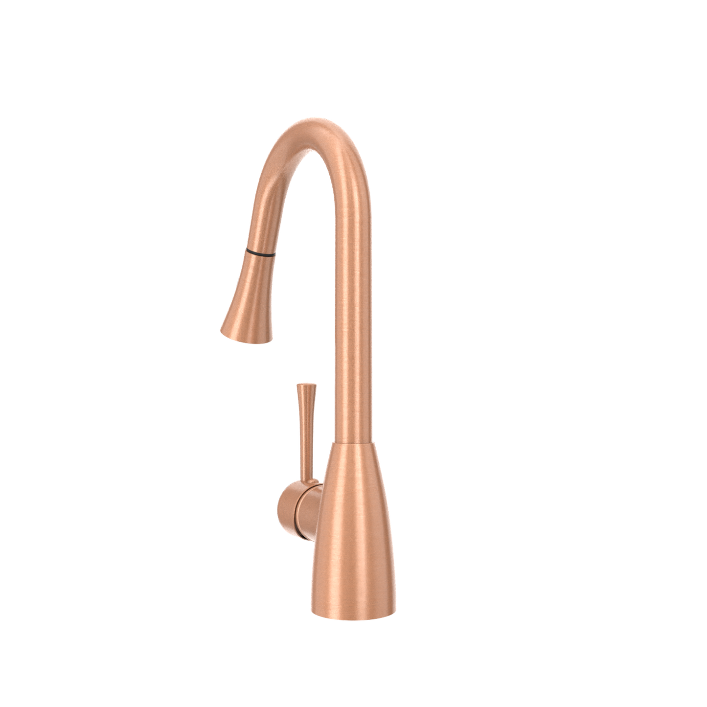 Copper Kitchen Faucet with Soap Dispenser, Single Handle Solid Brass High Arc Pull Down Sprayer Head Kitchen Sink Faucets with Deck Plate
