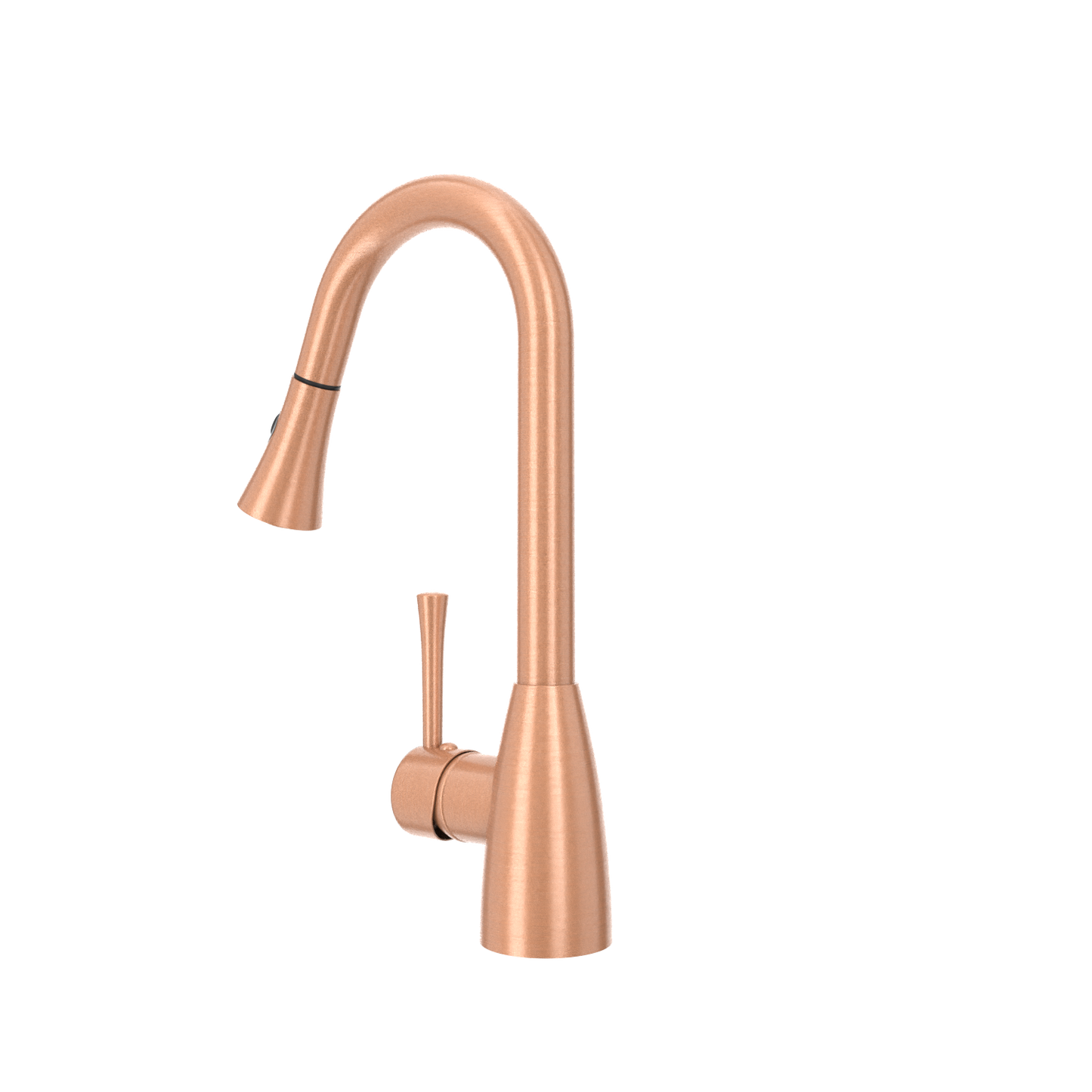 Copper Kitchen Faucet with Soap Dispenser, Single Handle Solid Brass High Arc Pull Down Sprayer Head Kitchen Sink Faucets with Deck Plate