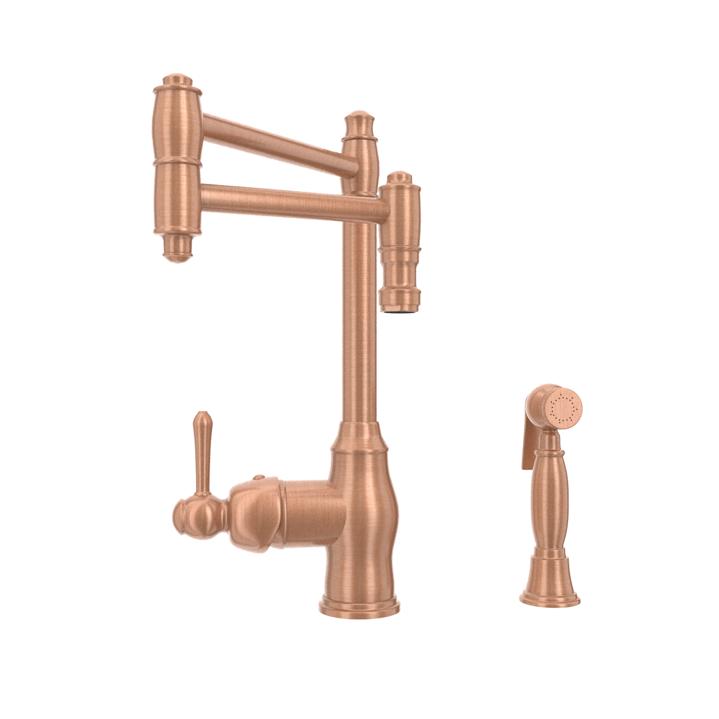 One-Handle Copper Pot Filler Kitchen Faucet with Side Sprayer - AK96918P2