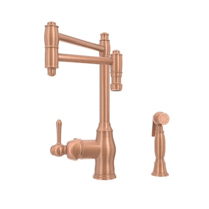 One-Handle Copper Pot Filler Kitchen Faucet with Side Sprayer - AK96918P2