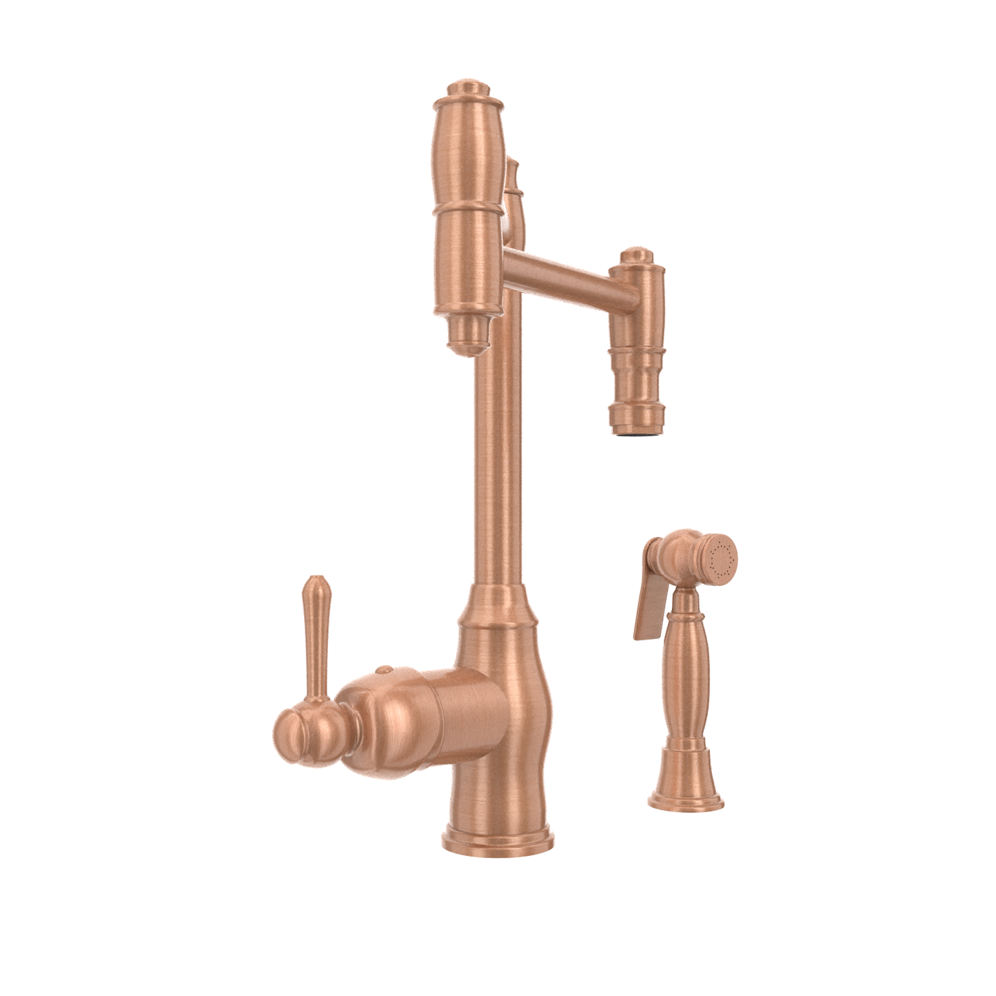 One-Handle Copper Pot Filler Kitchen Faucet with Side Sprayer - AK96918P2