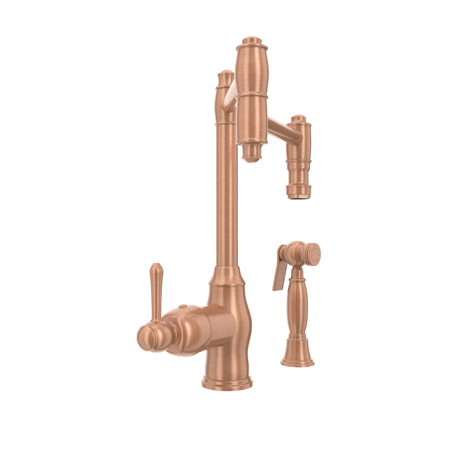 One-Handle Copper Pot Filler Kitchen Faucet with Side Sprayer - AK96918P2