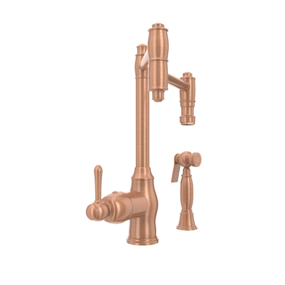 One-Handle Copper Pot Filler Kitchen Faucet with Side Sprayer - AK96918P2