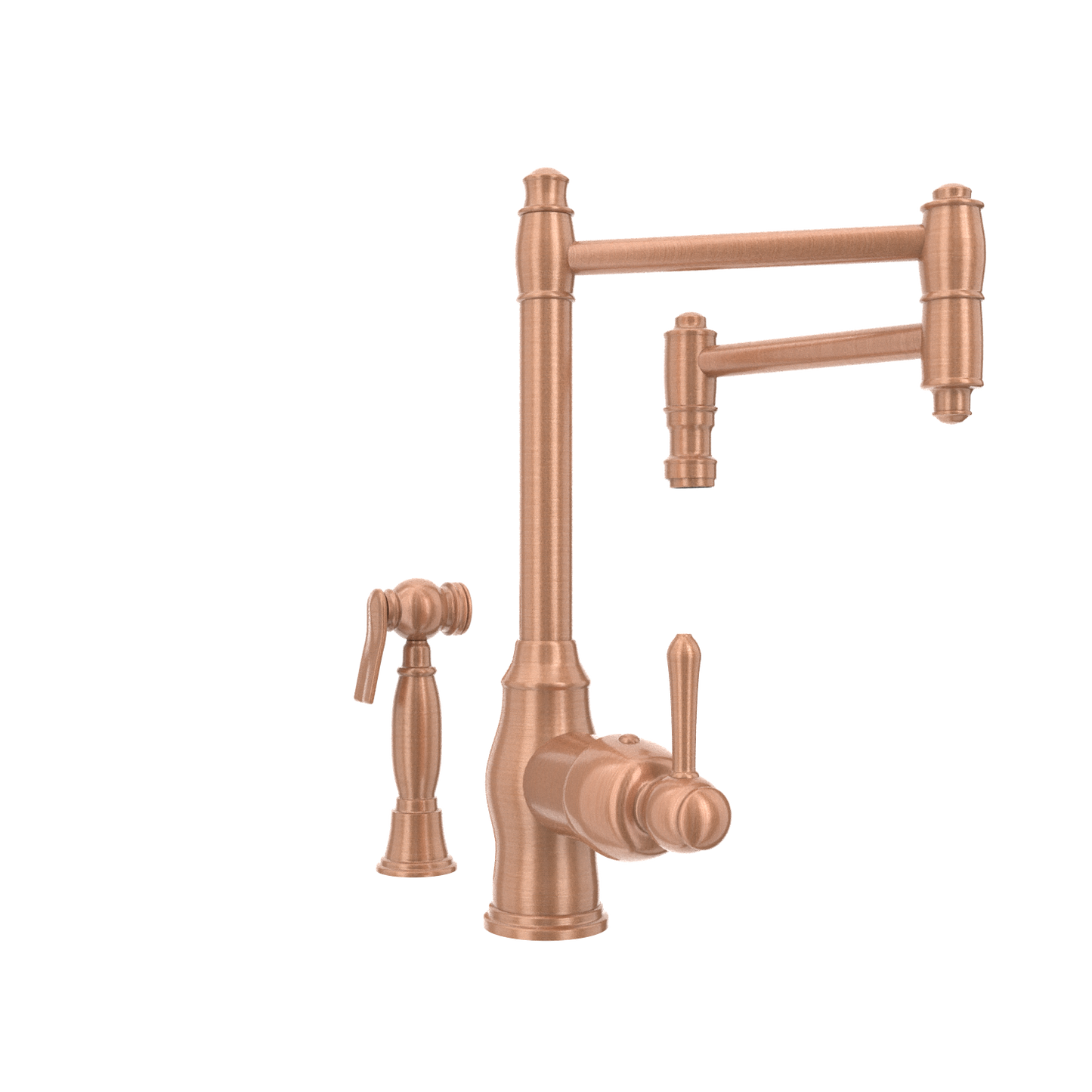 One-Handle Copper Pot Filler Kitchen Faucet with Side Sprayer - AK96918P2