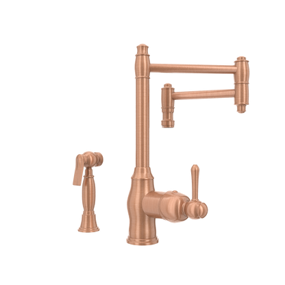One-Handle Copper Pot Filler Kitchen Faucet with Side Sprayer - AK96918P2